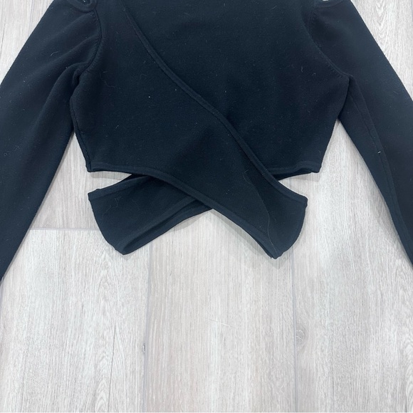 JONATHAN SIMKHAI knit cut out cross sweater black small - Picture 5 of 8